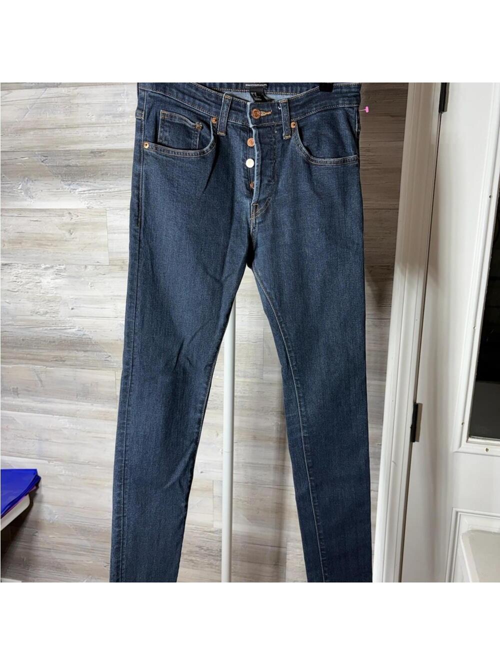 H&M Skinny Fit Dark Blue Denim Jeans Size 29 977
